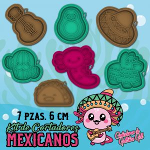 Kit Mexicanos 7 piezas | Cortadores Minis 6cm | ENVIO GRATIS!