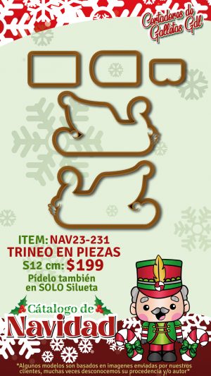 Trineo en piezas