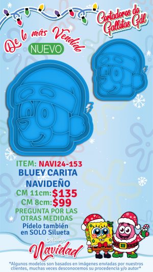 Bluey carita navideño