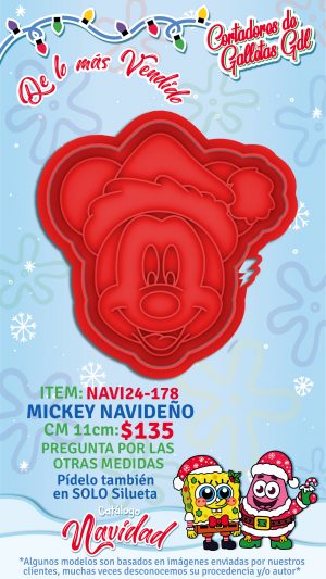 Mickey navideño - Cortador con Marcador 11cm
