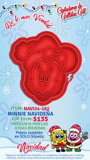 Minnie navideña - Cortador con Marcador 11cm