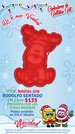 Rodolfo sentado - Cortador con Marcador 11cm