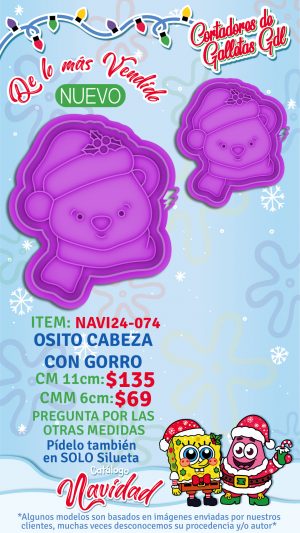 Osito cabeza con gorro