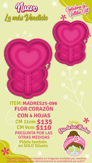 Flor corazón con 4 hojas