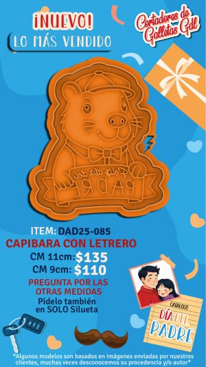 Capibara con letrero