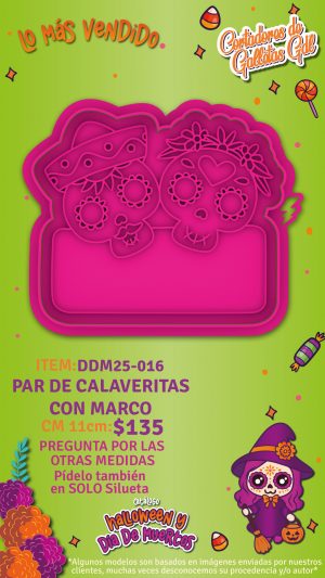 Par de calaveritas con marco