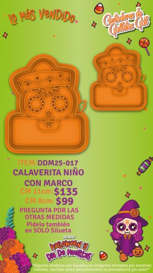 Calaverita niño con marco