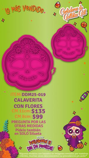 Calaverita con flores