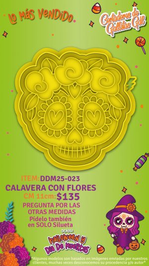 Calavera con flores
