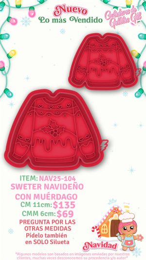 Sweter navideño con muerdago