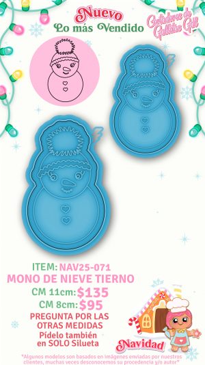 Mono de nieve tierno