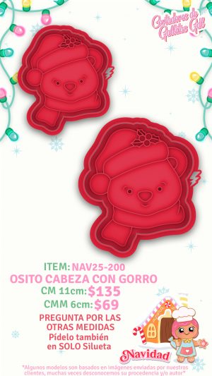 Osito cabeza con gorro