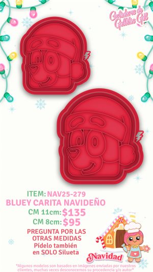 Bluey carita navideño
