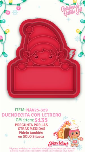 Duendecita con letrero