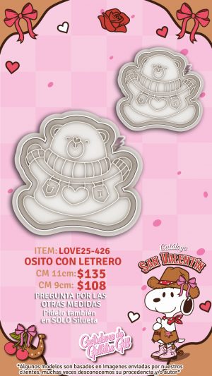 Osito con letrero