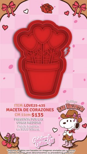 Maceta de corazones