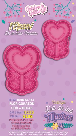Flor corazon con 4 hojas