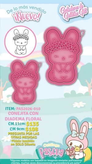 Conejita con diadema floral