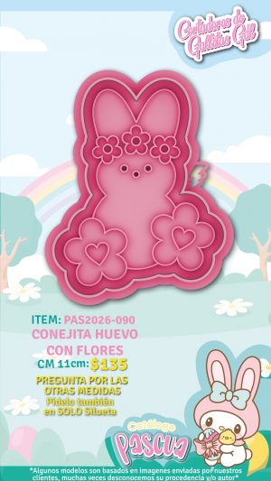 Conejita huevo con flores