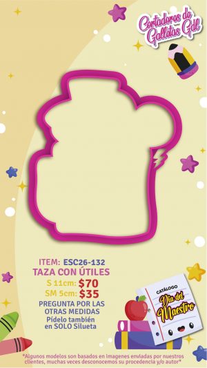 Taza con útiles