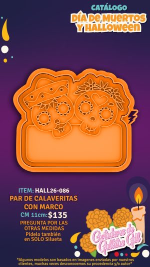 Par de calaveritas con marco