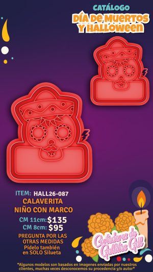 Calaverita niño con marco