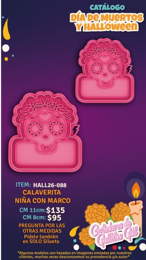 Calaverita niña con marco